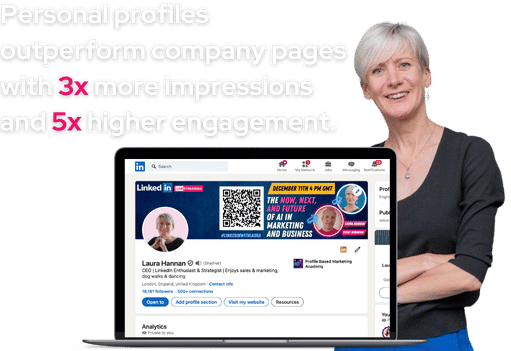 Personal profiles outperform company pages with 3x more impressions and 5x higher engagement_.